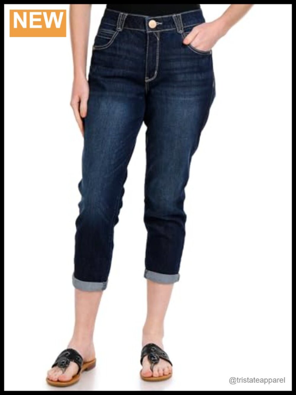 Petite Ab Solution Crop Jeans Mid Rise Skinny Cropped Denim